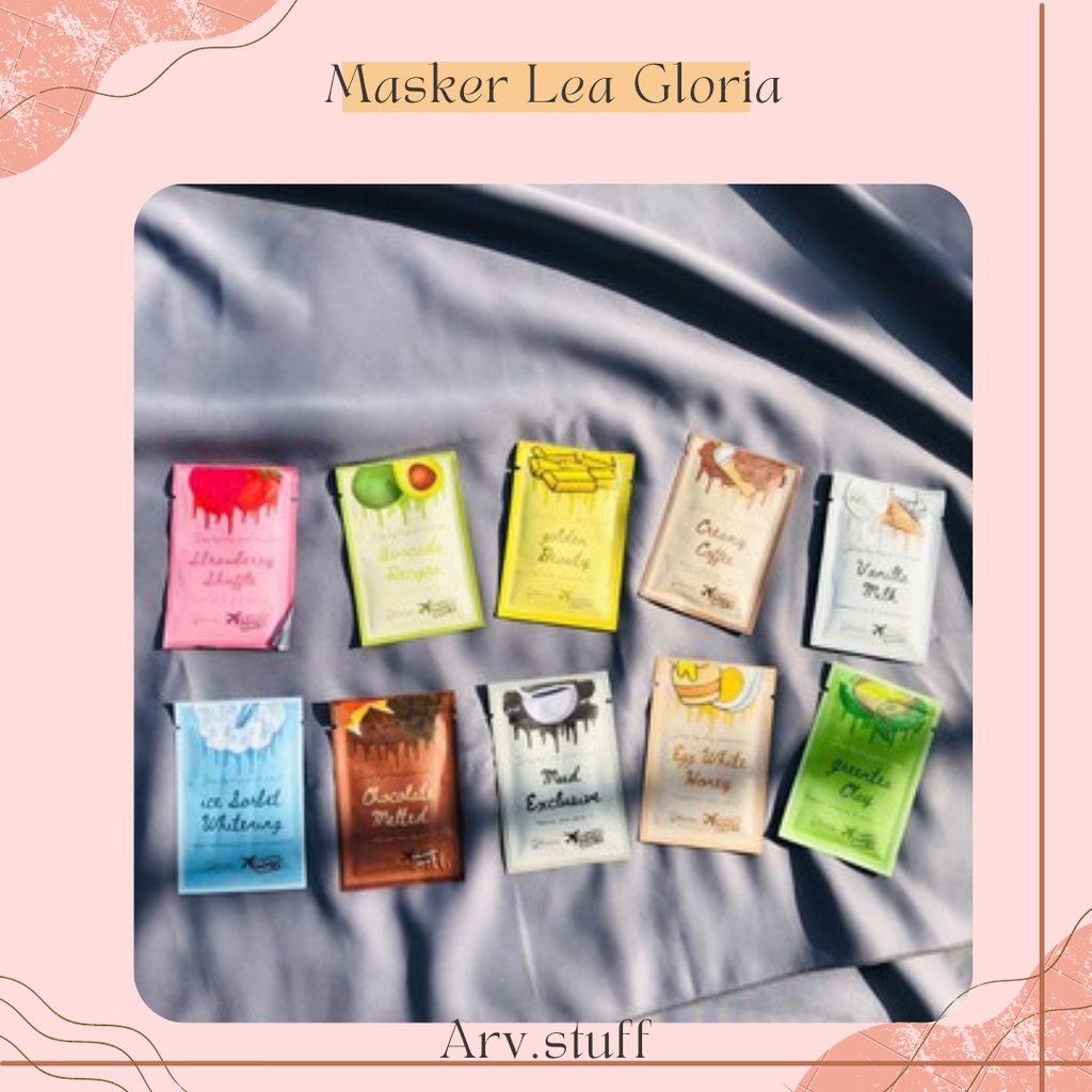 MASKER ORGANIK LEA GLORIA TRVEL SIZE 10gr / kecantikan skin care masker bubuk BPOM kekinian terlaris