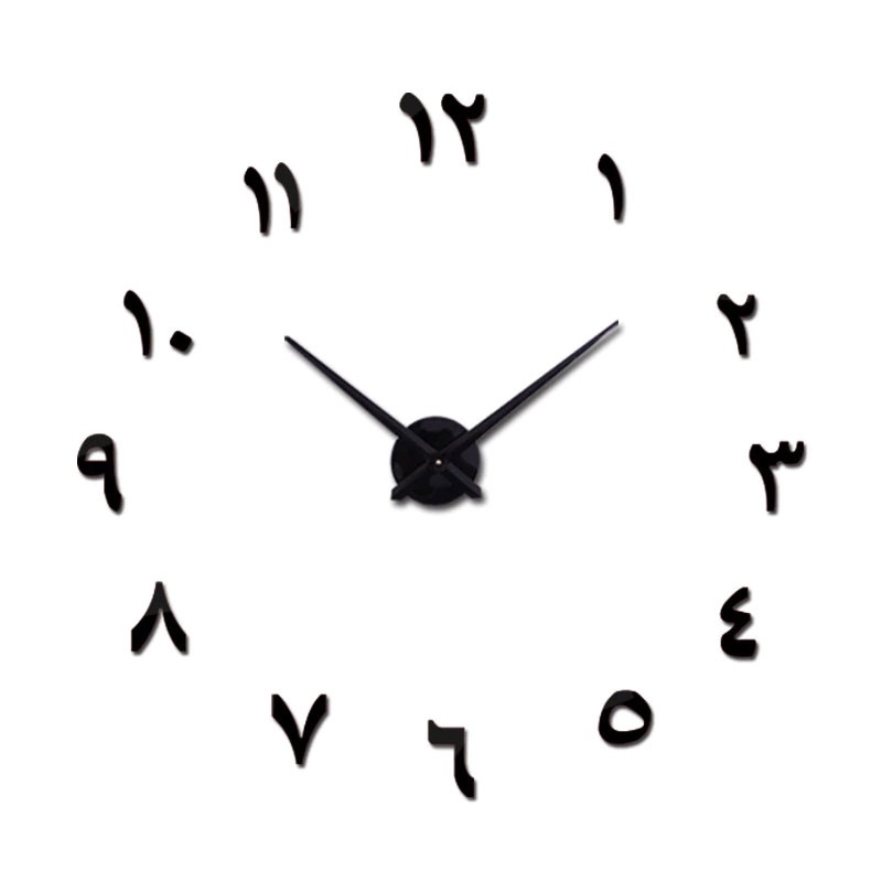 Taffware Jam Dinding DIY Giant Wall Clock Quartz Creative Design - S031 - Black