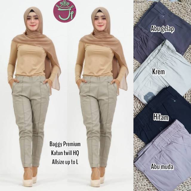  Grosir  celana  baggy  twill stretch L 47K min 5pcs Shopee 