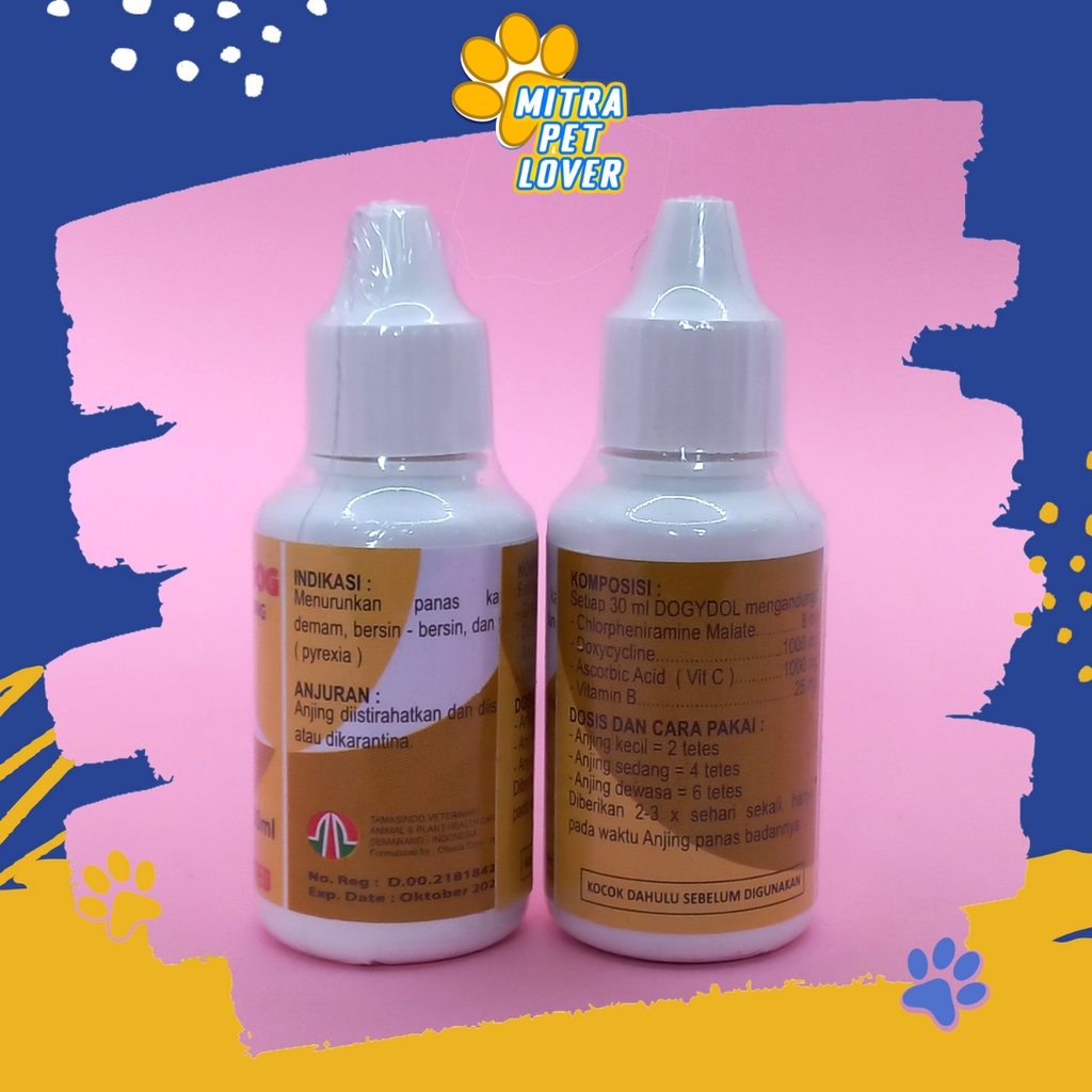 OBAT PENURUN PANAS ANJING - DOGYDOL DROP 30 ML - SEMBUHKAN DEMAM BERSIN HIGH CONCENTRATE AMAN UNTUK ANJING DOG PUPPIES - PARACETAMOL - MURAH GARANSI KUALITAS ASLI ORIGINAL - PET ANIMAL VETERINARY TAMASINDO VITAMIN C HEWAN BINATANG PELIHARAAN MITRAPETLOVER