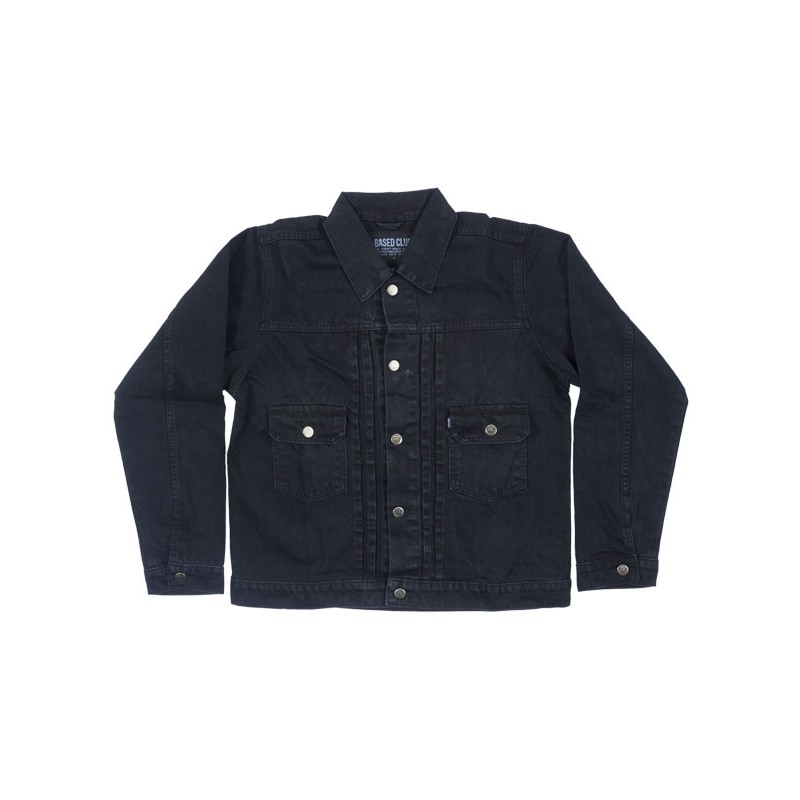 Based Club Corpo Crack Jaket Denim Lengan Panjang Hitam