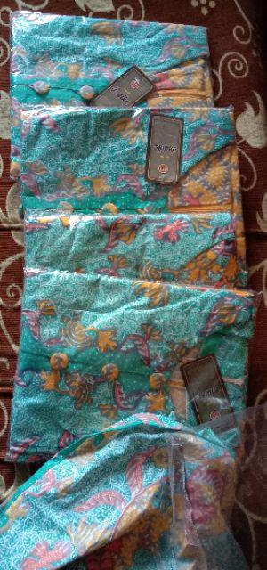 Gamis Batik Modern Pekalongan Terbaru 2020 Lengan Panjang Motif Ganggang Kuning Ayani Fashion