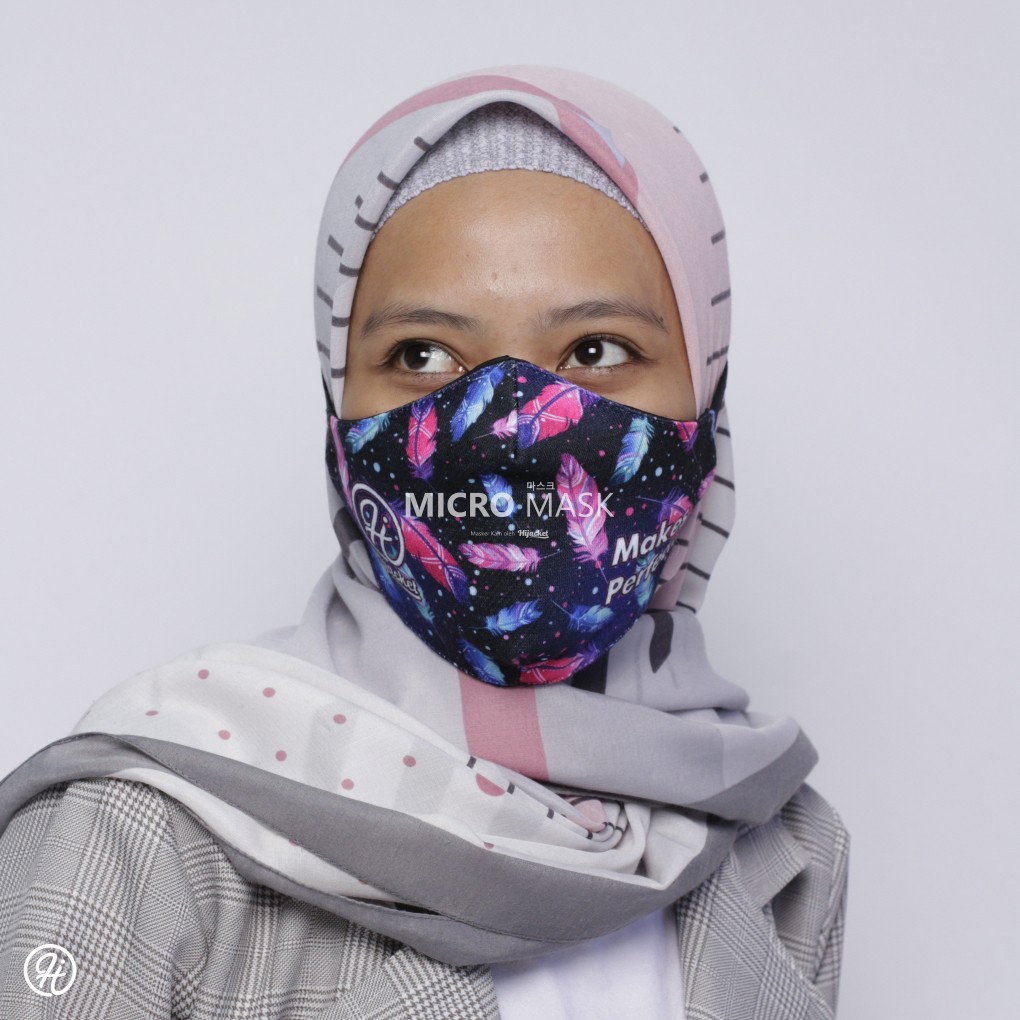 UNISEX - Masker Spectrum By Hijacket kain Hijab Tali Karet Polos Motif Earloop Lucu Pria Wanita-FUR-PURPLE