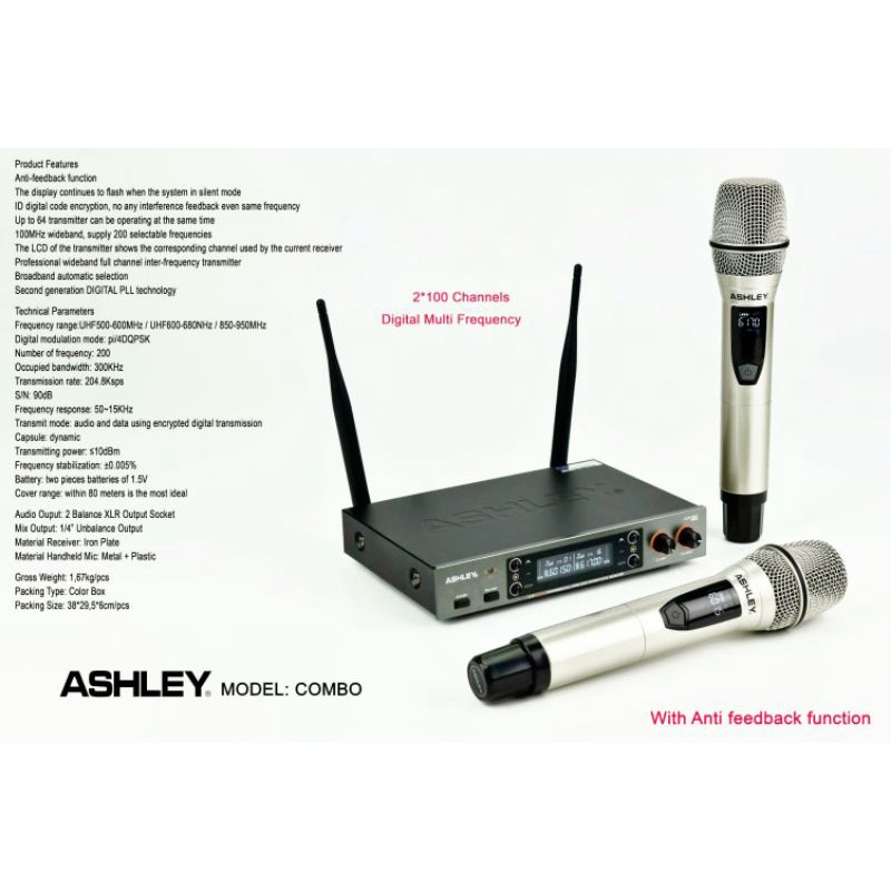 MIC WIRELES ASHLEY COMBO TERBARU ORIGINAL