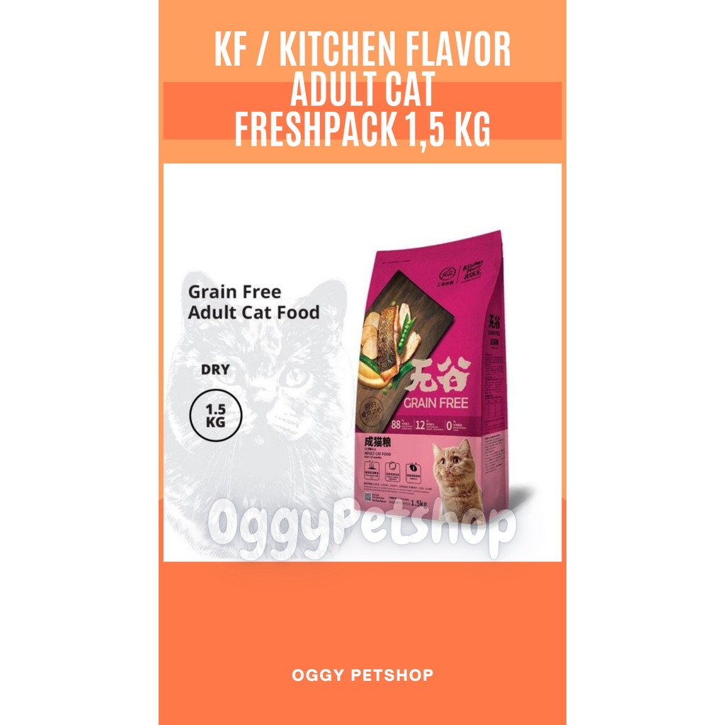 KF / KITCHEN FLAVOR Adult Cat Food DEWASA Makanan Kucing Freshpack 1,5kg