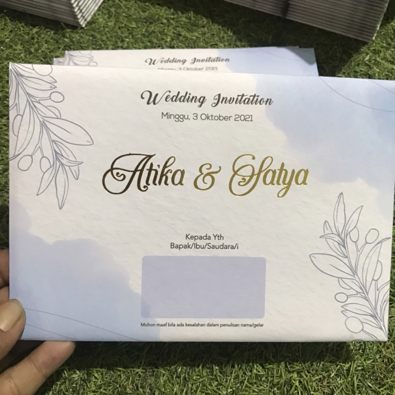 undangan hardcover depok biru waterrcolor