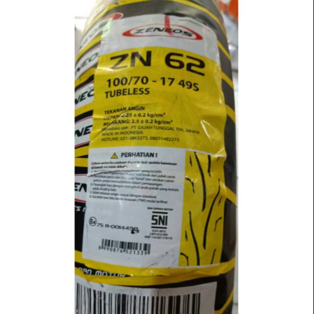 Ban Zeneos 100/70-17 ZN62 Tubeless