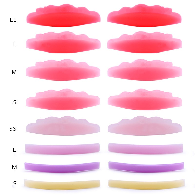 8pasang Silikon Eyelash Perm Pad Mendaur Ulang Batang Bulu Mata Perisai Mengangkat Penjepit Bulu Mata Makeup Aksesoris Alat Dengan Kotak