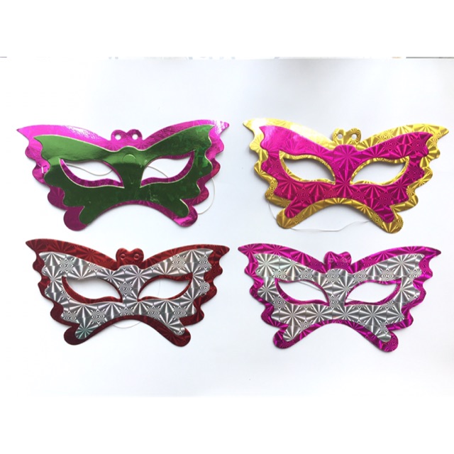 Topeng Hologram Dobel isi 6 pcs/ Topeng Pesta/ Masquerade