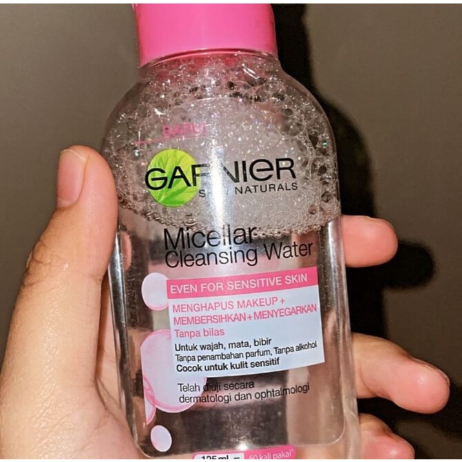 Garnier Micellar Water Cleansing Water 125 ml | Biru - Oily Acne Skin | Pink - Sensitive Skin