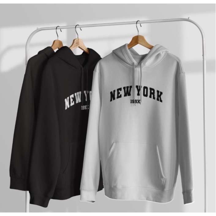 Sweater Hoodie Motif  NEW YORK Bahan Fleece Tebal Premium Pria Wanita