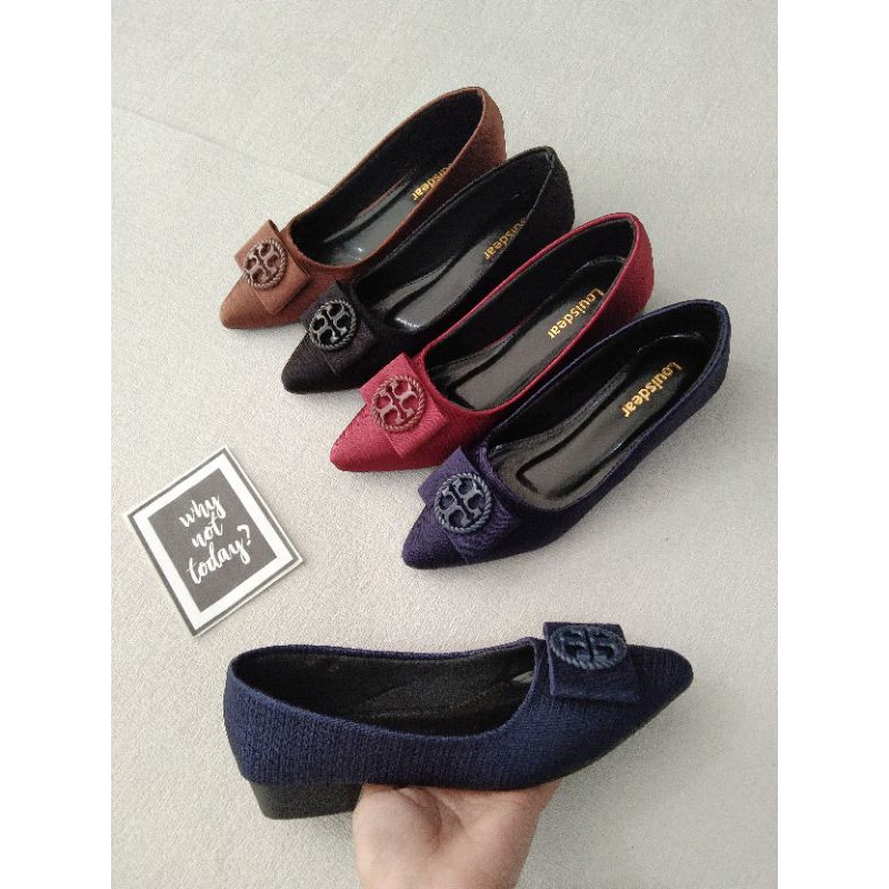 LOUISDEAR sepatu flat heel 2 cm bahan satin B55