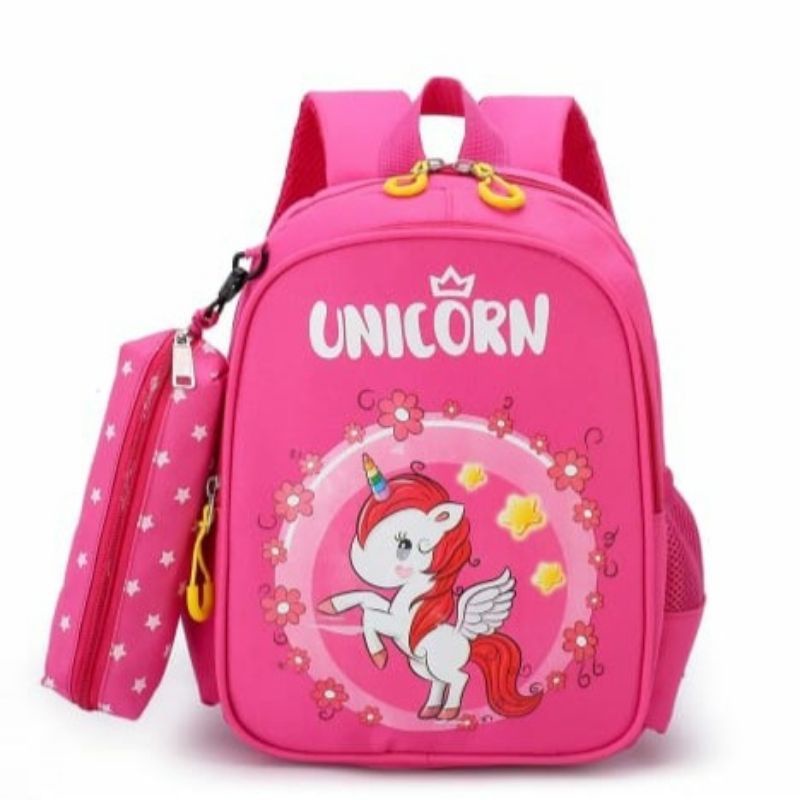 tas ransel sekolah anak perempuan karakter unicorn pul STRIP trendy kekinian