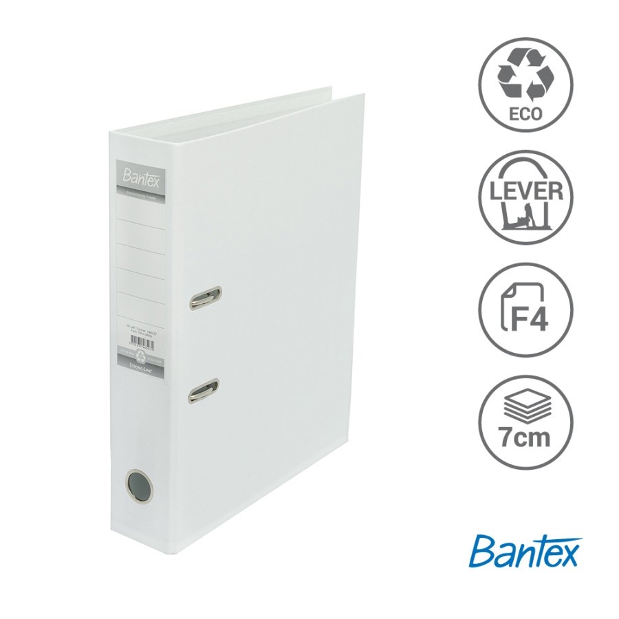 Bantex Lever Arch File Ordner Plastic Folio 7cm White 1465 07