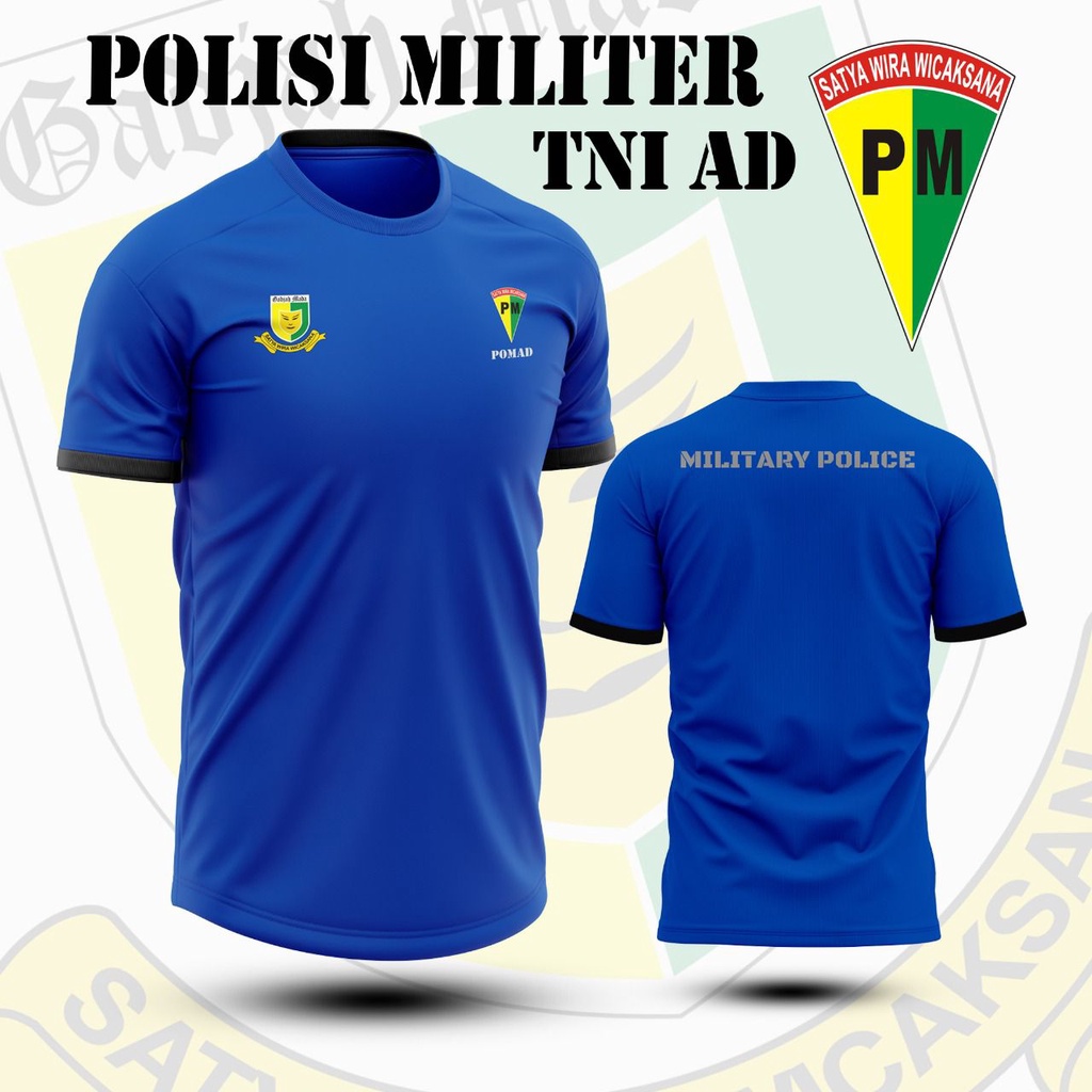 KAOS POLISI MILITER TNI AD / KAOS PM POMAD / PROVOST / BAJU PM TNI AD LENGAN PENDEK BAHAN DRY FIT PR