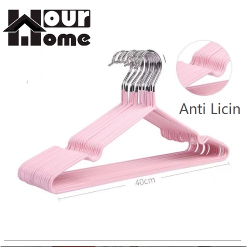 GANTUNGAN BAJU ANTI LICIN STAINLESS 40 CM Isi 10 Pcs