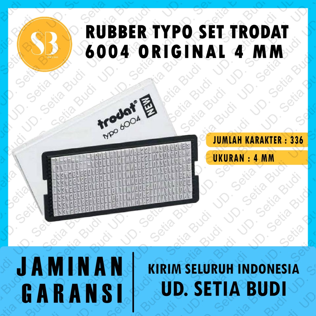 Rubber Typo Set Trodat 6004 Original 4mm