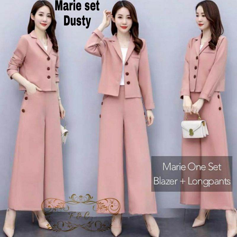 Setelan Wanita Korea Set Baju Kantor Celana Dan Jas LD 110 Formal Halus Lembut Stelan Baju bisa untu