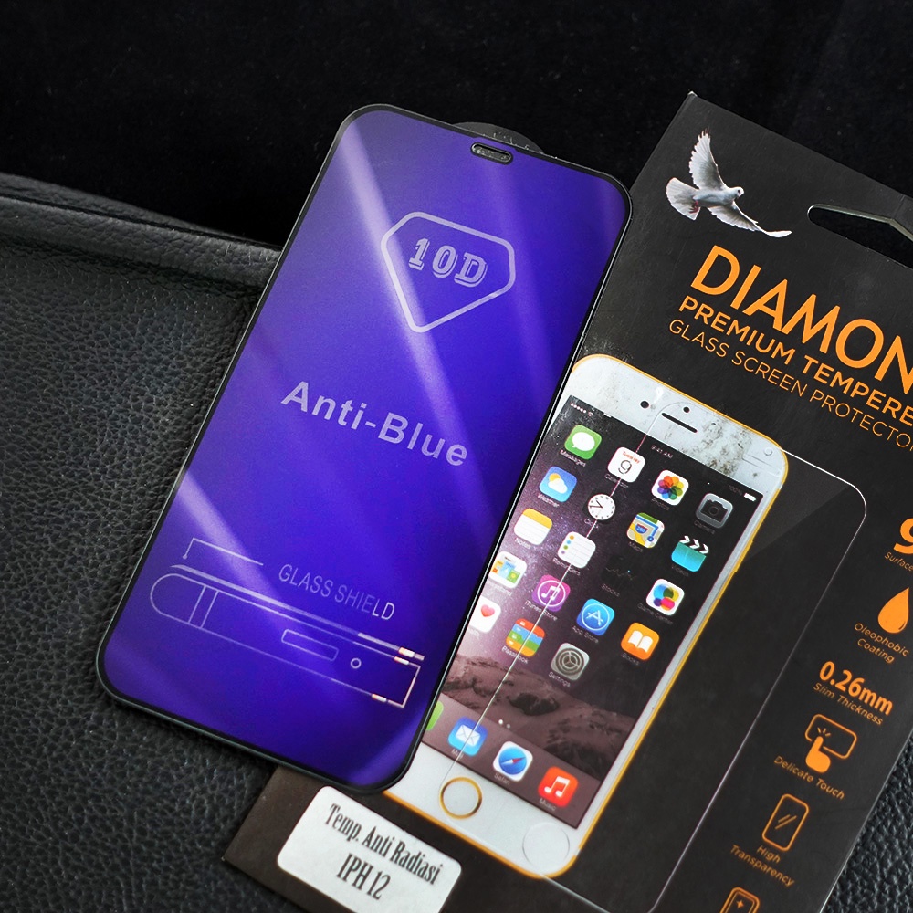 TEMPERED GLASS BLUE LIGHT ANTI RADIASI IPHONE 12 12 PROMAX 7 7PLUS X XS XR XS MAX 11 PRO TEMPERED GLASS FULL ANTI RADIASI