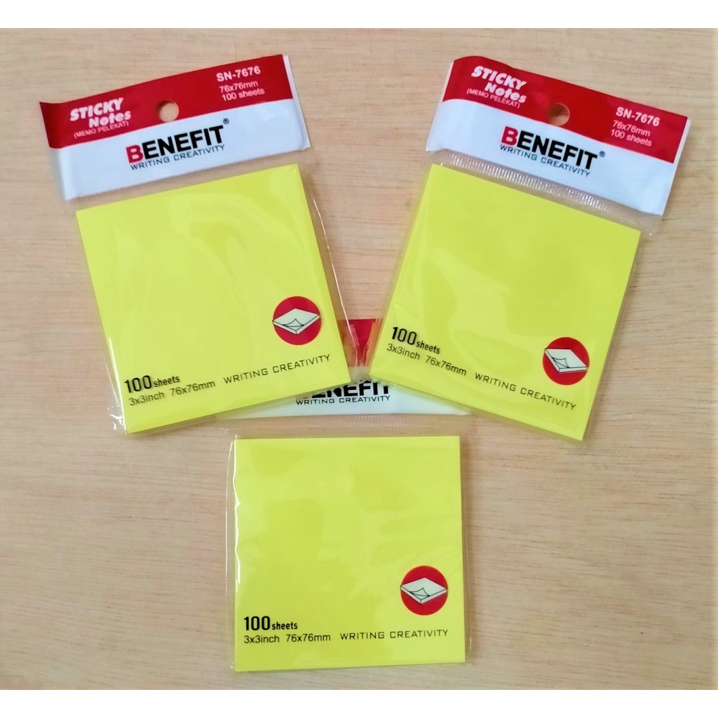 

STICKY NOTES MEMO KERTAS TEMPEL 76X76 KUNING 100 LBR STIK NOTE