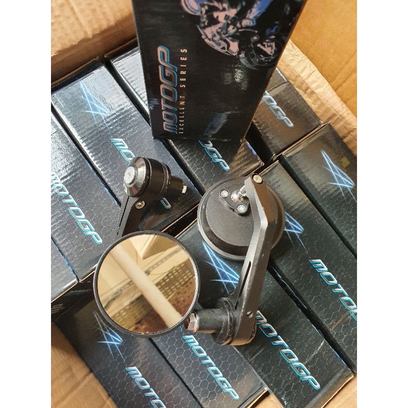 BAR END MIRROR SPION JALU BULAT FULL BLACK UNIVERSAL JAPSTILECAFERACERLEXIVESPA DAN LAIN LAIN