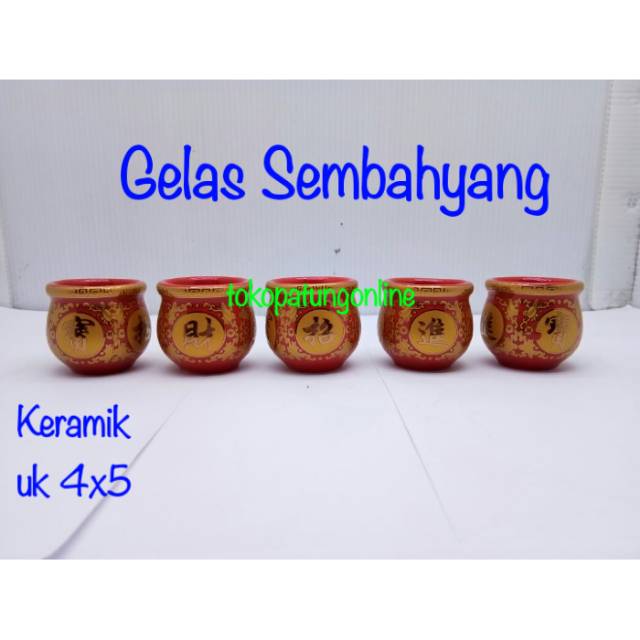 Gelas Sembahyang Cao Cai Bulat Ecer