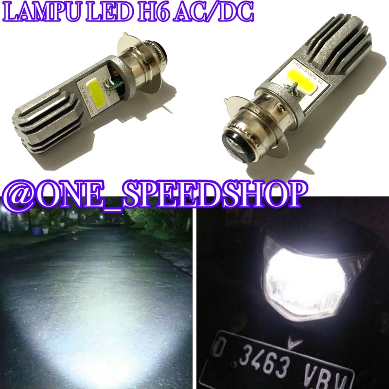 bholam bolam lampu depan motor bebek/ metik h6 ac dc lampu led 2sisi depan terang kualitas mantap ( MIKACHI )