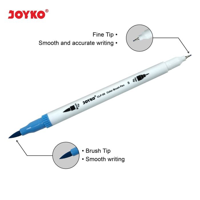 Pena Kuas - Joyko Brush Pen CLP-06 12 Warna