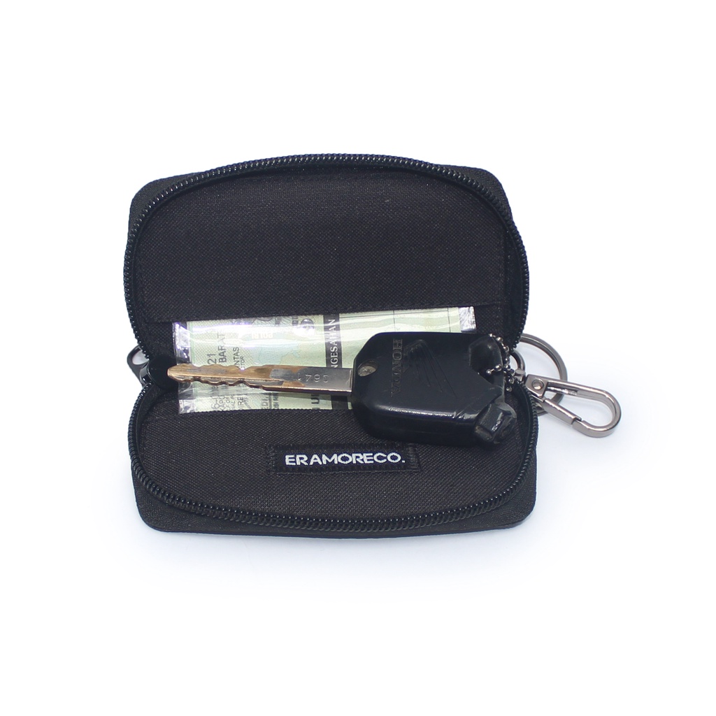 EMDS126 Gantungan Kunci Remote motor mobil keyless Dompet STNK - HITAM