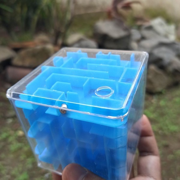 Mainan bola  puzle Labirin Kotak Bening Maze Cube Labyrinth Puzzle Cube 3D Puzzles