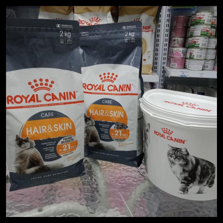 DISKON Free food container  Royal canin Hair and skin cat 2 kg - paket 2 pcs