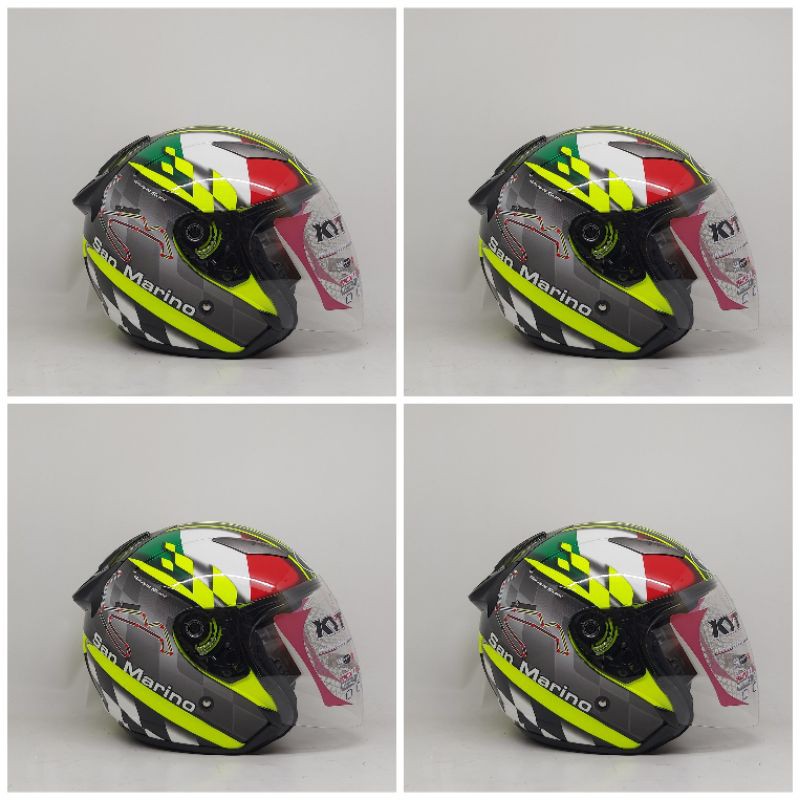 Helm kyt galaxy slide san marino gp race circuit yellow fluo/black