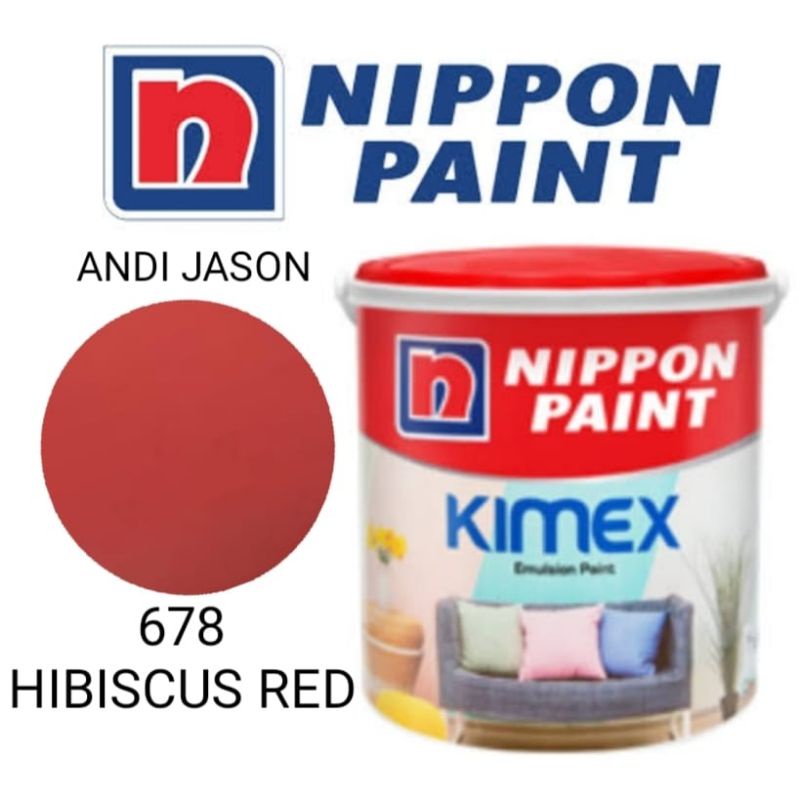 CAT TEMBOK KIMEX NIPPON PAINT 4.5KG / GALON / CAT DINDING / CAT AIR NO 678 HIBISCUS RED