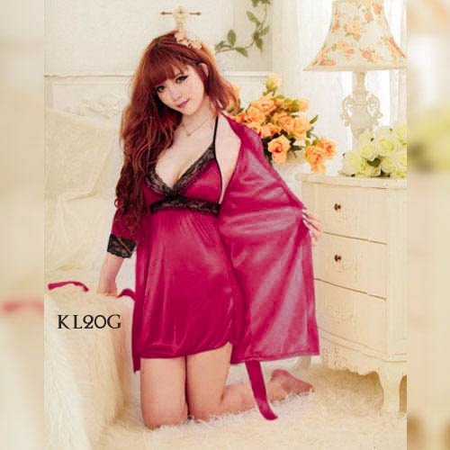 [PRODUK TERBATAS] BAJU TIDUR KIMONO SEXY LINGERIE BAJU TIDUR SEXY PREMIUM MAROON KL20G