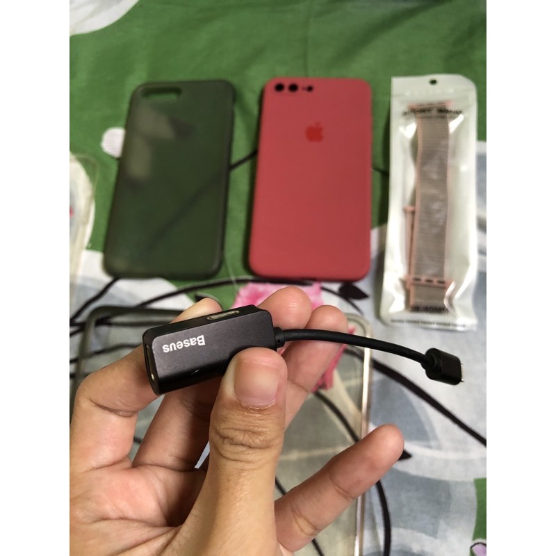 spliter baseus lightning to ligtning+converter ori copotan iphone x ibox