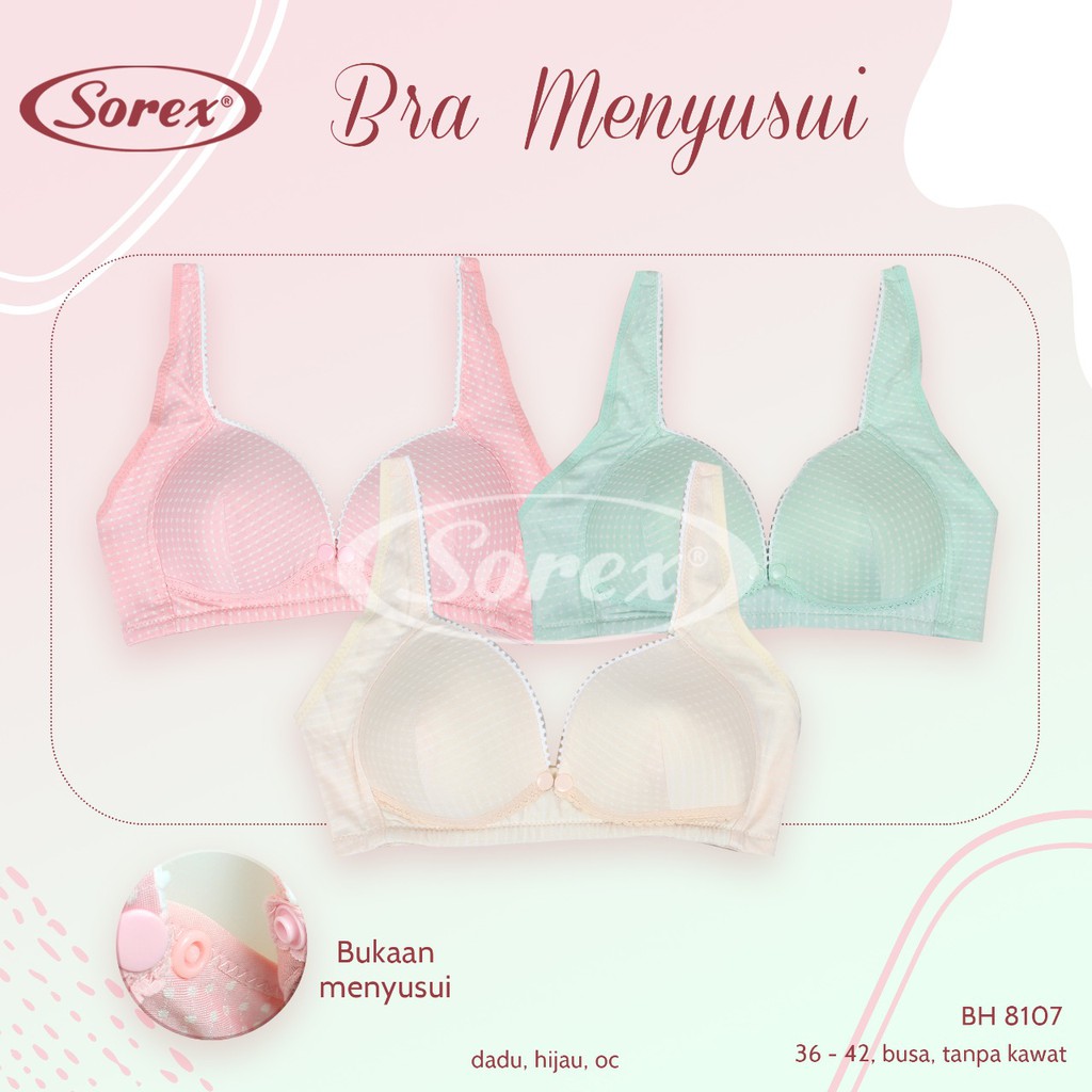 Bra Menyusui Sorex 8107 Tanpa Kawat / Bh Menyusui Sorex / Nursing Bra Sorex