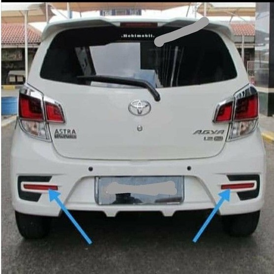 reflektor lampu mata kucing bumper belakang lampu semua tipe toyota agya /ayla 2013 sampai 2023 2022 2021 2020 2019 2018 2017 2016 2015 2014 gr sport / wigo / luxio lampu running sen sein