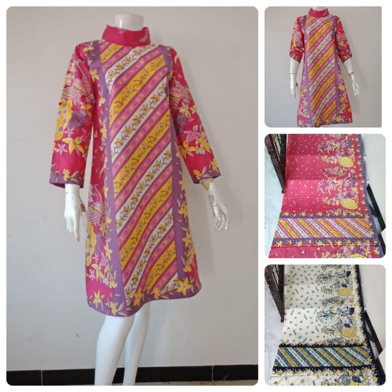Kain batik solo merak encim pink