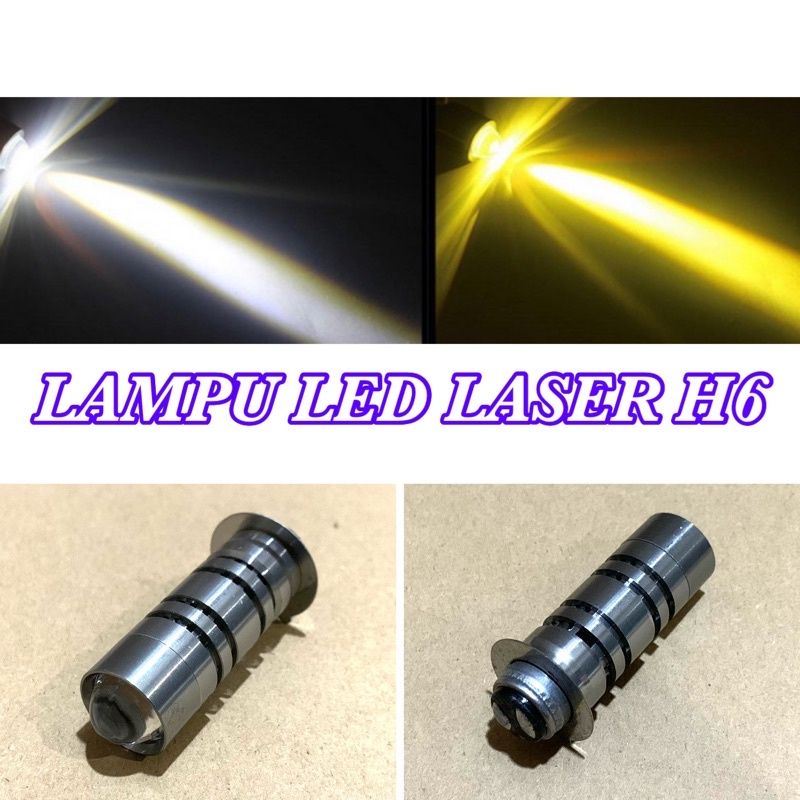 LAMPU LASER LED KAKI H4/H6 LAMPU MOTOR MOBIL HI AC DC SUPER TERANG-Laser h6 hk 2warna