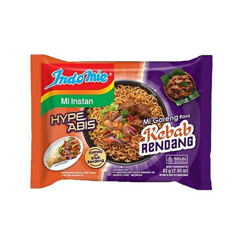 

BARU! Indomie Hype Abis Mie Goreng Kebab Rendang 83 g
