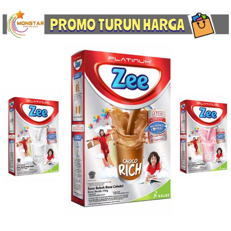 MONSTAR - Susu Zee Platinum Nutripro Complex 350gr Reguler choco vanila strawberry