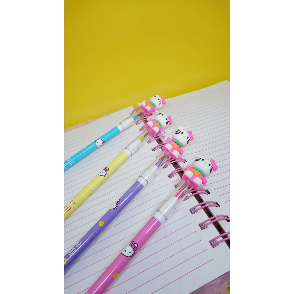 PENSIL SUSUN HELLO KITTY PENSIL PELURU LUCU IMUT GROSIR PERLENGKAPAN SEKOLAH BISA GROSIR TERMURAH