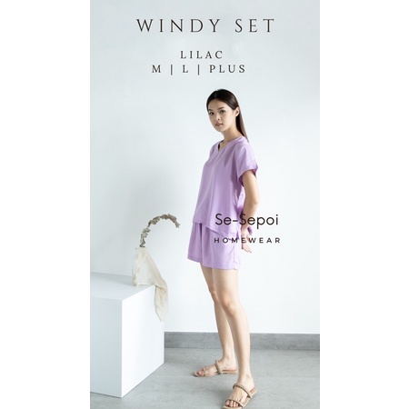 Baju Rumah Adem Sesepoi Windy Pairs (V neck) / Set Celana Pendek / Set Piyama