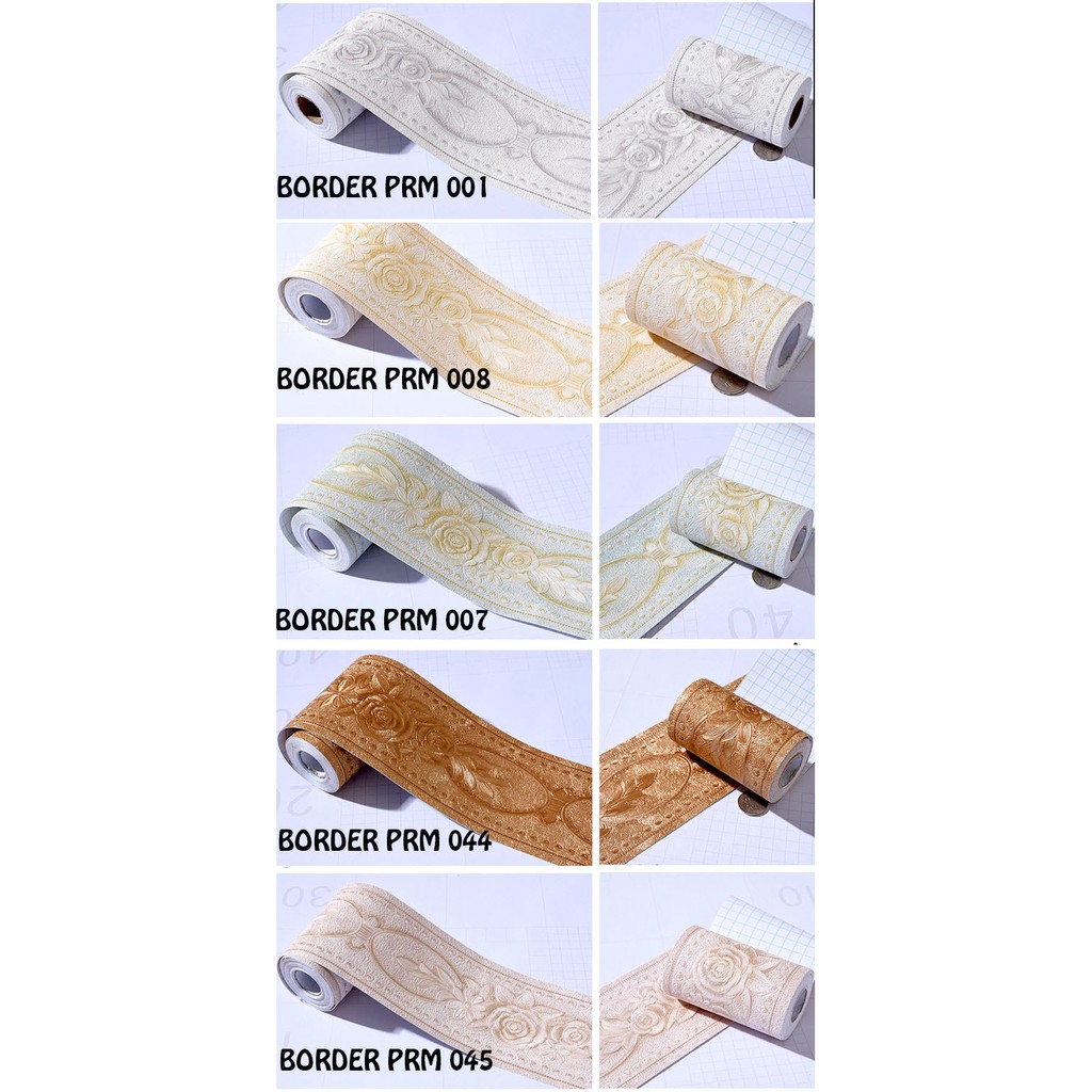 [VIP] DEKORASI DINDING TEMBOK WALLPAPER BORDER STICKER PREMIUM MOTIF TIMBUL PRM 001 007 008 044 045 