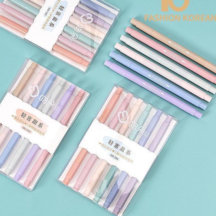 

Bagus Dipakai.. COD✨6 Pcs/1 Kotak Spidol Highlighter Dua Sisi Warna Permen Macaron Untuk Stationery Sekolah / Kantor-YES