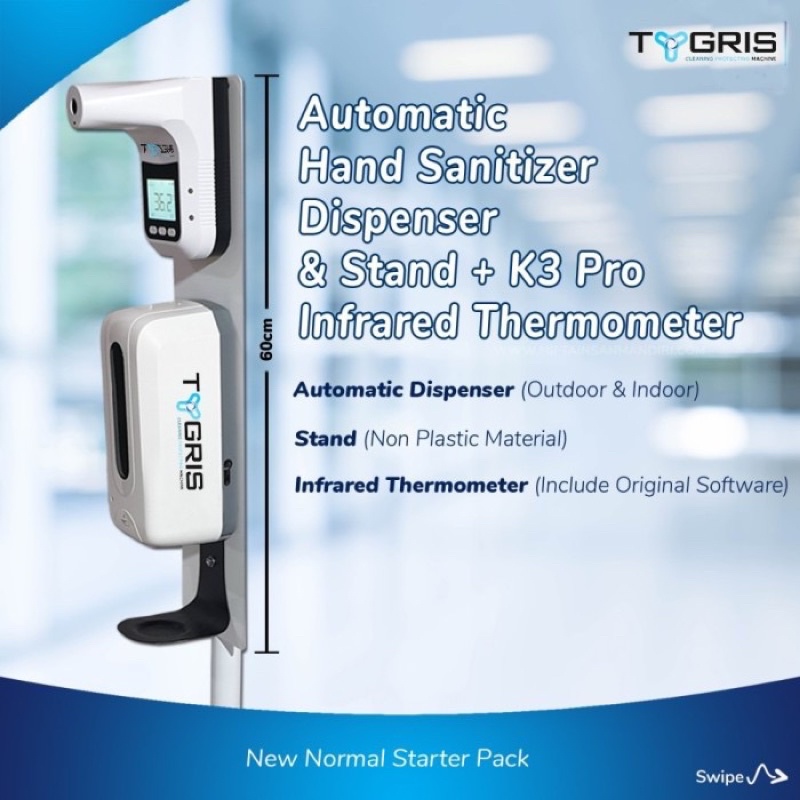ALAT DISPENSER OTOMATIS HAND SANITIZER 1000 ML &amp; TERMOMETER INFRARED