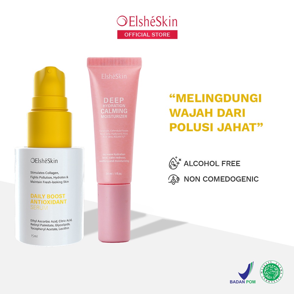 ElsheSkin Pollution Protection Smoothies – 30ml Vitamin C, Ceramide (Lindungi dari Polusi) – Paket untuk Lindungi Skin Barrier