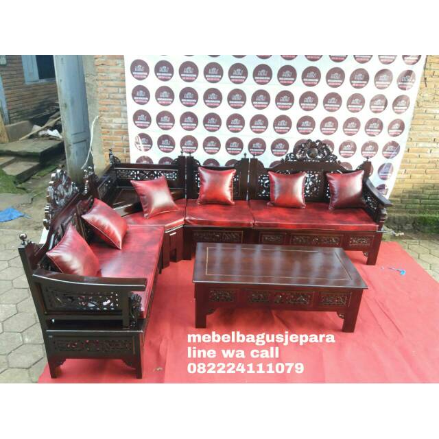 Kursi sudut mahkota mebel Jepara mebel jati Jepara mebel Jepara murah