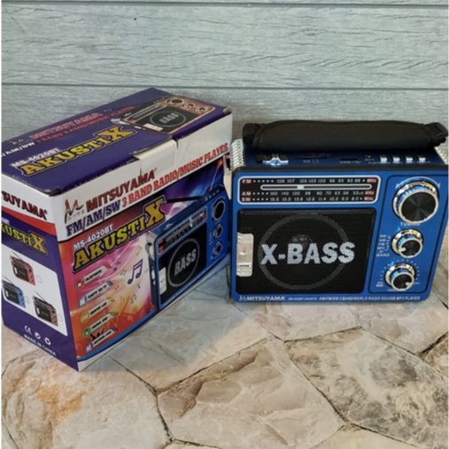 RADIO PORTABLE MEREK MITSUYAMA MS-4020BT 3 BAND + SENTER AKUSTIK RADIO JADUL