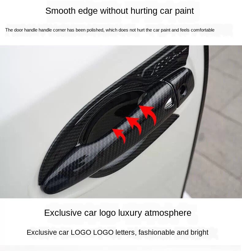 1 Set Stiker Handle Pintu Mobil Bahan Carbon Fiber Untuk Nissan X-Trail T32 2014-2021